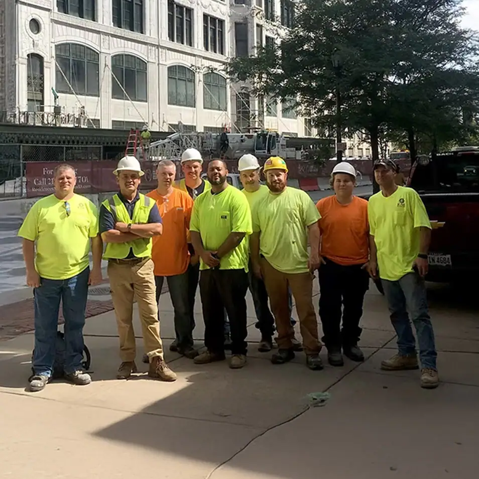 ENG Heating & Cooling commercial HVAC team in downtown Akron.